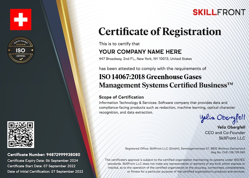 ISO 14067碳足迹认证标准图示